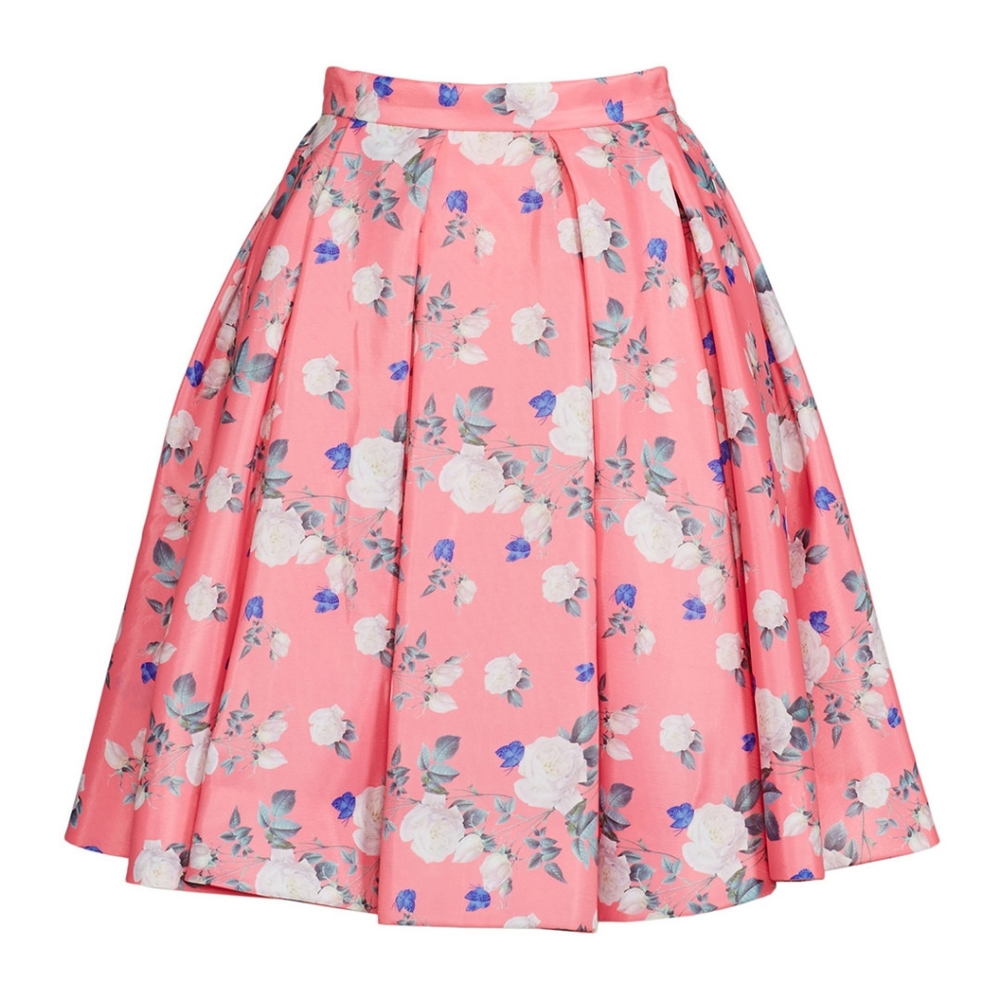 Erin Fetherston Pink Hibiscus Skirt with pockets